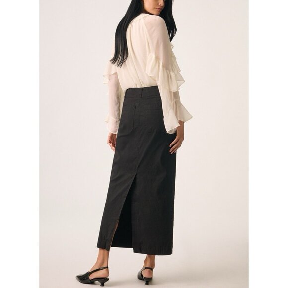 Anthropologie The Colette Maxi Skirt Maeve Womens 2X Black Stretch Pockets NWT - Picture 4 of 5